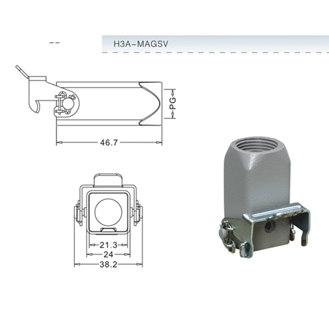 H3A Hood Housing industrial heavy duty rectangle connector