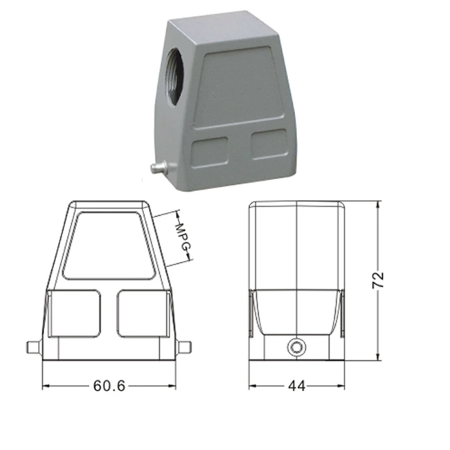 H6B Hood Housing industrial heavy duty rectangle connector