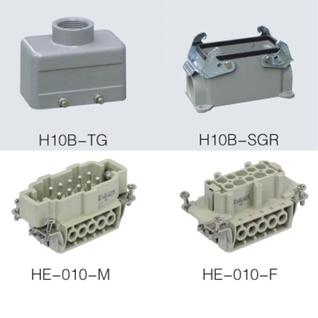 HE Series 10 Poles of Connector Heavy Duty Power Connector (with 2 Levers)