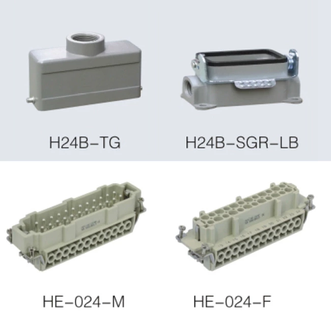 HE Series 24 Poles of Connector Heavy Duty Power Connector (With 1 Levers)