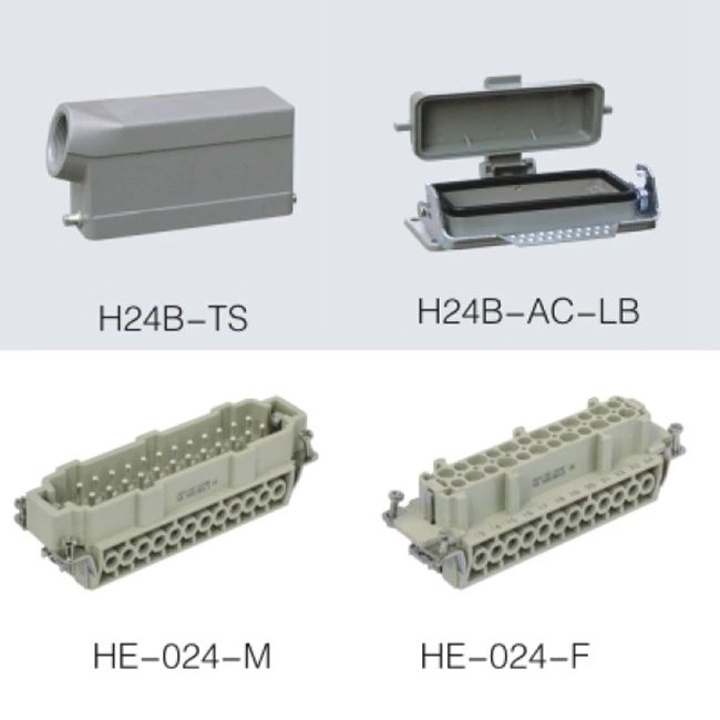 HE Series 24 Poles of Connector Heavy Duty Power Connector (With 1 Levers)