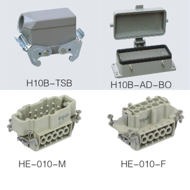 HE Series 10 Poles of Connector Heavy Duty Power Connector (with 2 Levers)