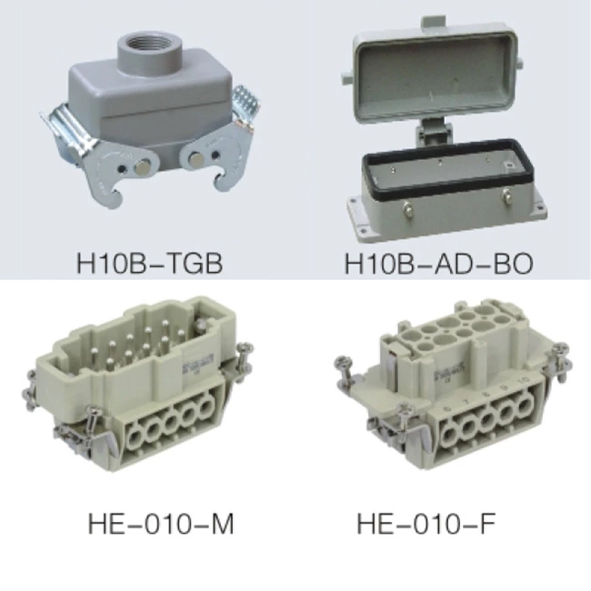 HE Series 10 Poles of Connector Heavy Duty Power Connector (with 2 Levers)