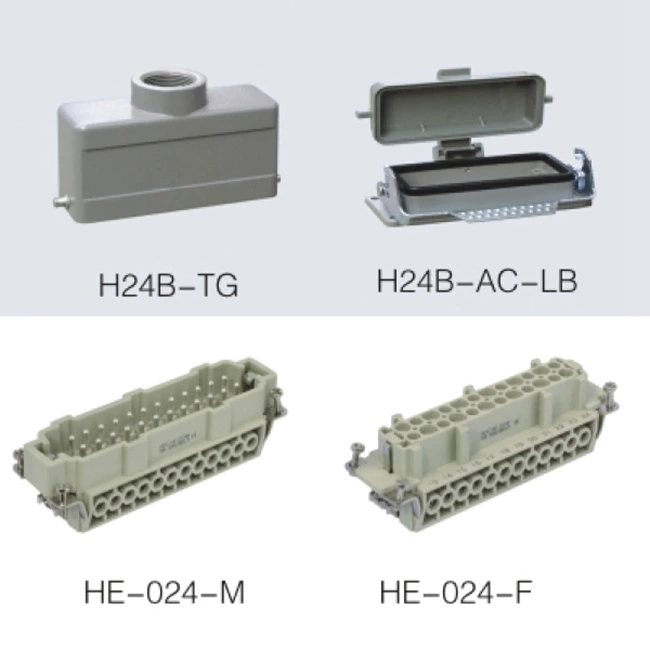HE Series 24 Poles of Connector Heavy Duty Power Connector (With 1 Levers)
