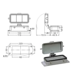 H16B 3 Hood Housing industrial heavy duty rectangle connector