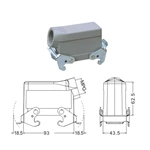 H16B 3 Hood Housing industrial heavy duty rectangle connector