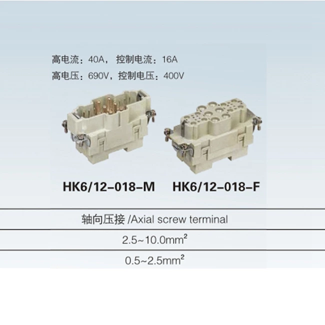 HK 4/0 6/12 12/2 6/36 8/24 pin male & female plug Insert heavy duty connector