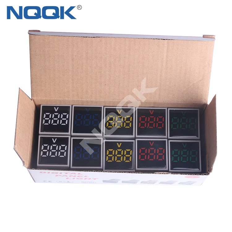 CE AD16 22mm Square Mini LED Indicator Light Lamp Digital Voltage Meter Voltmeter AC 12-500V
