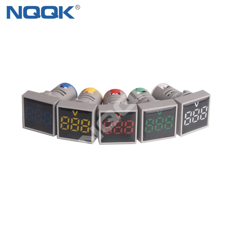 CE AD16 22mm Square Mini LED Indicator Light Lamp Digital Voltage Meter Voltmeter AC 12-500V