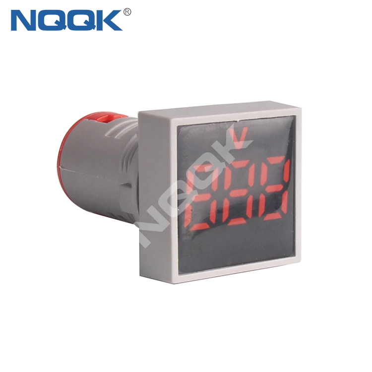 CE AD16 22mm Square Mini LED Indicator Light Lamp Digital Voltage Meter Voltmeter AC 12-500V