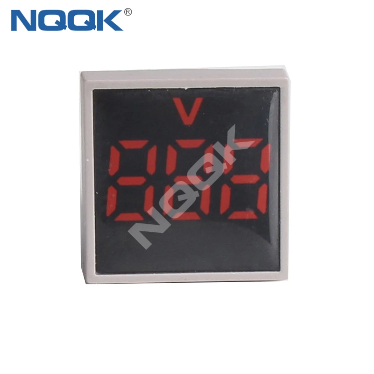 CE AD16 22mm Square Mini LED Indicator Light Lamp Digital Voltage Meter Voltmeter AC 12-500V
