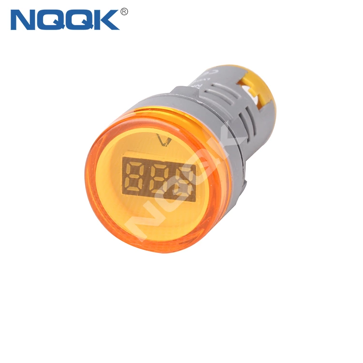 Mini 22 mm Digital Display LED Signals Indicator Light Lamp with AC Voltage Meter Voltmeter