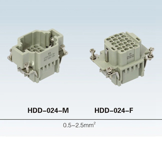 HD Series HDD-024-M  crimp terminal industrial female male 24 pin Heavy Duty Connector