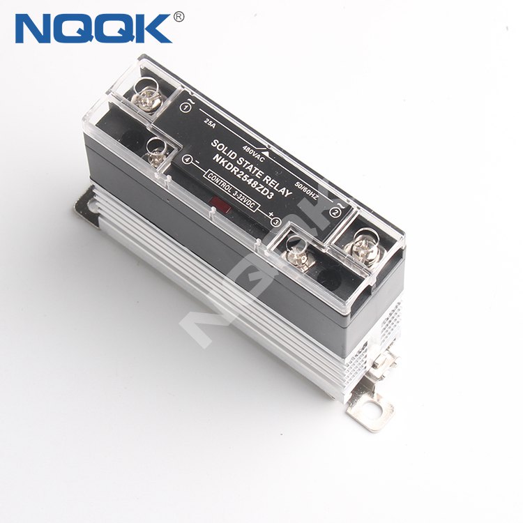 The newest ultra thin DC to AC 25 A single phase slim solid state relay with heat sink