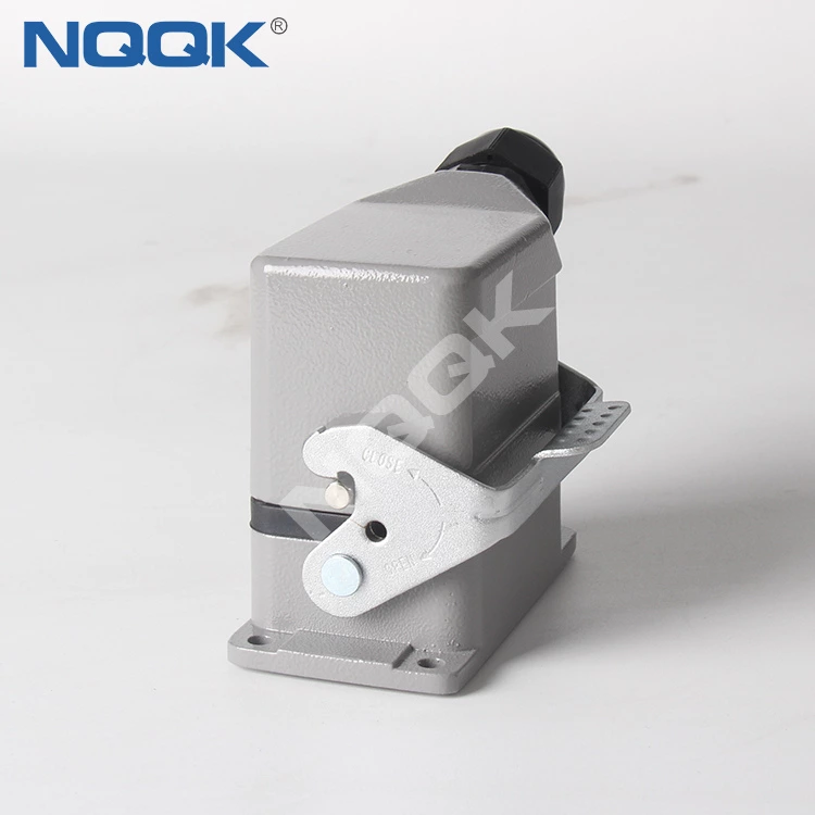 10 pins Screw spring side entry heavy duty sockets connector with 2 levers