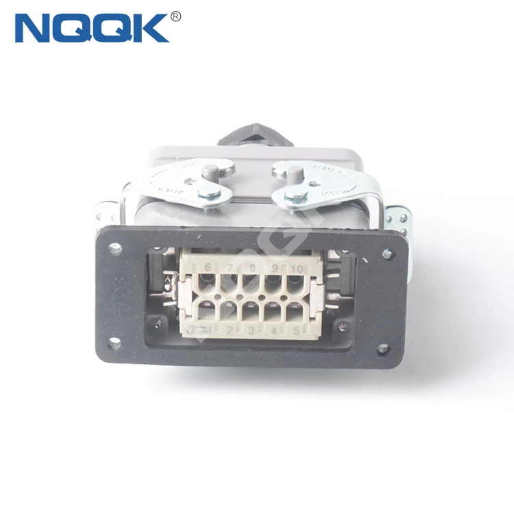 10 pin Screw spring crimp bulk head mounted heavy duty sockets connector