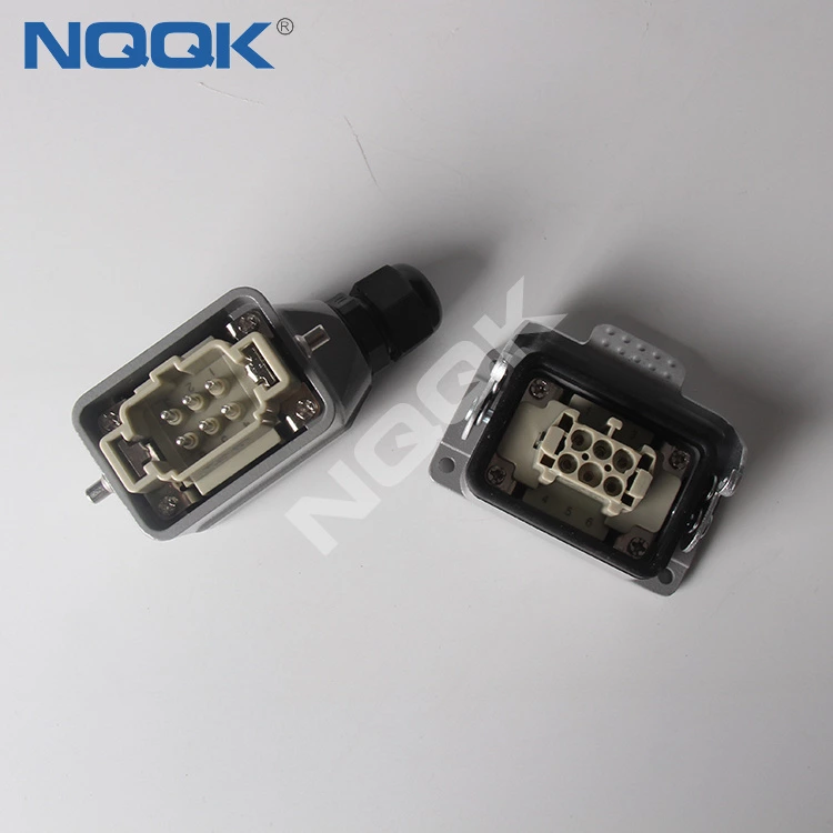 10 pins Screw spring side entry heavy duty sockets connector with 2 levers