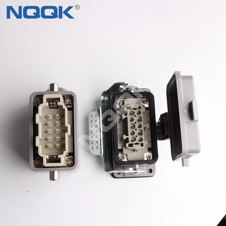 HDC-HE-010-03S 10 pin surface mounted heavy duty sockets connector with 2 levers