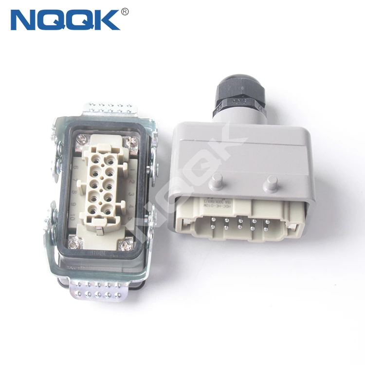 10 pin Screw spring crimp bulk head mounted heavy duty sockets connector