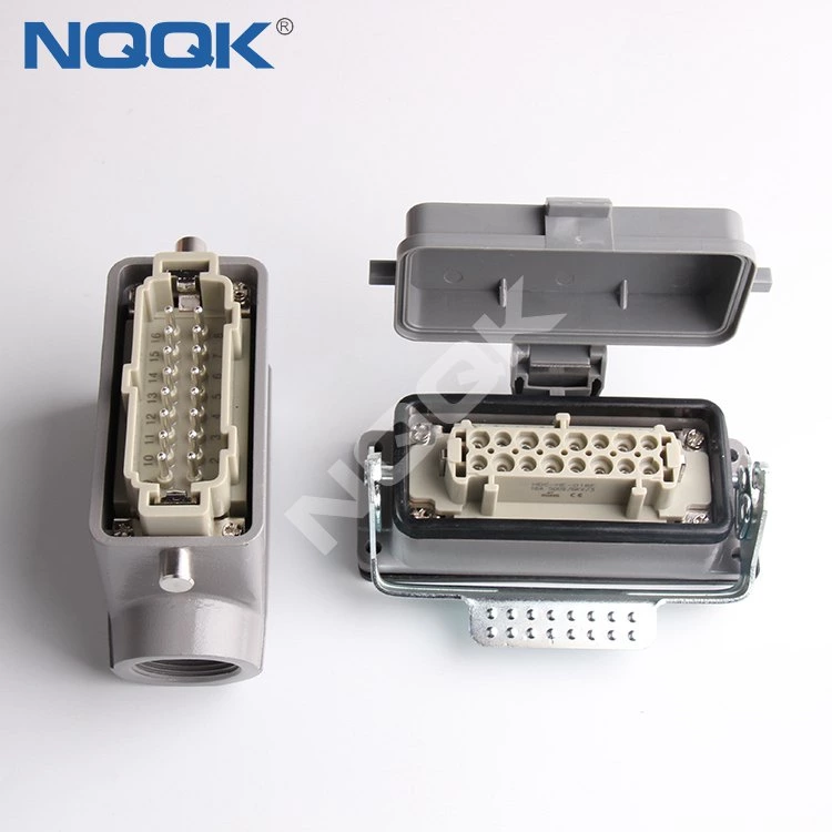 16 pole H16B-SGR-LB H16B-AD-LB 16 Pole Rectangular heavy duty sockets connector with 1 levers