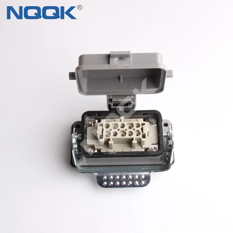 HDC-HE-010-03S 10 pin surface mounted heavy duty sockets connector with 2 levers