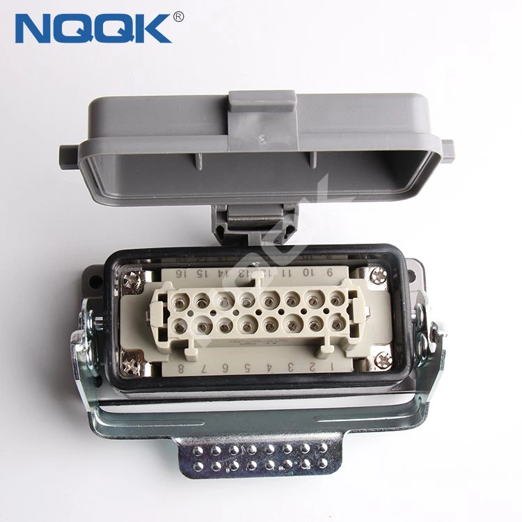 16 pole H16B-SGR-LB H16B-AD-LB 16 Pole Rectangular heavy duty sockets connector with 1 levers