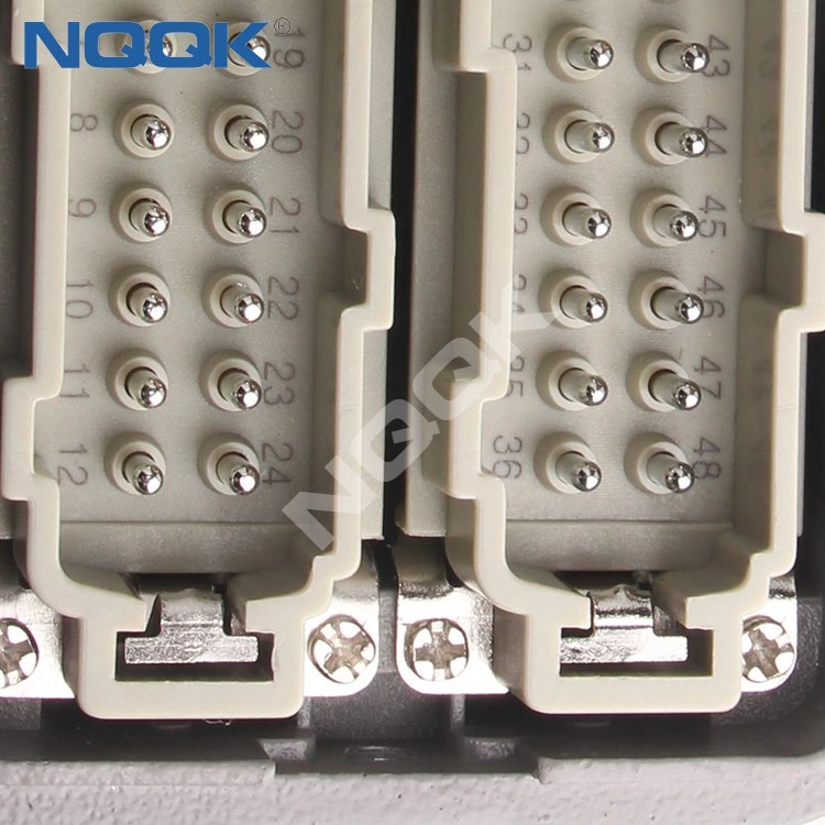 (HDC-HE-048-03D) 48 pin Screw spring crimp terminal Inserts surface heavy duty sockets connector