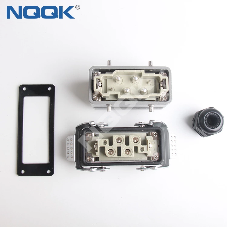 HDC-HK-4/2-006-02S  Top entry HK4/2-006-M HK4/2-006-F H6B-TG  H6B-AG  6pin Heavy Duty Electrical Connectors