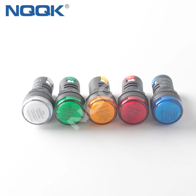 AD16-22DS AD22 22mm 220V White LED Lighting Signal Indicator lamp with Patch
