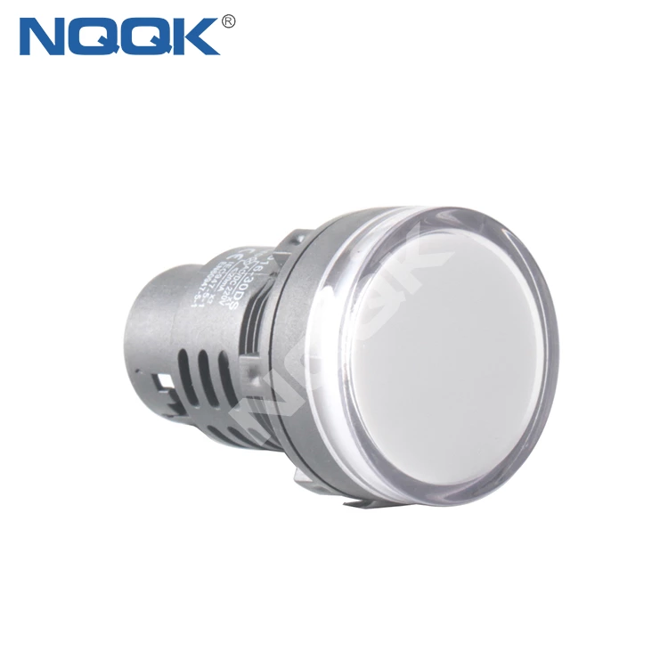 AD16-22DS AD22 22mm 220V White LED Lighting Signal Indicator lamp with Patch