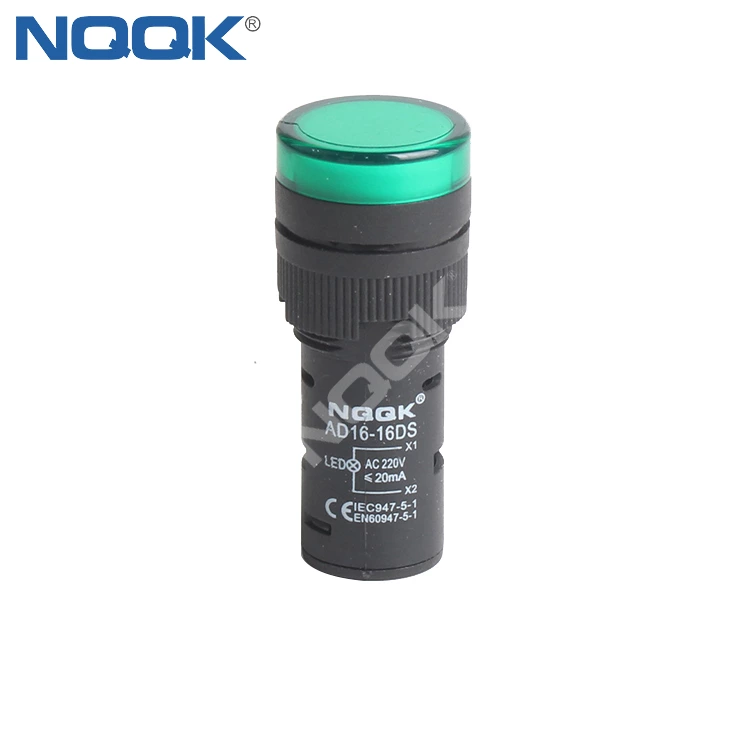 AD16-16DS 16mm 220V Green  LED Signal Indicator lighting lamp