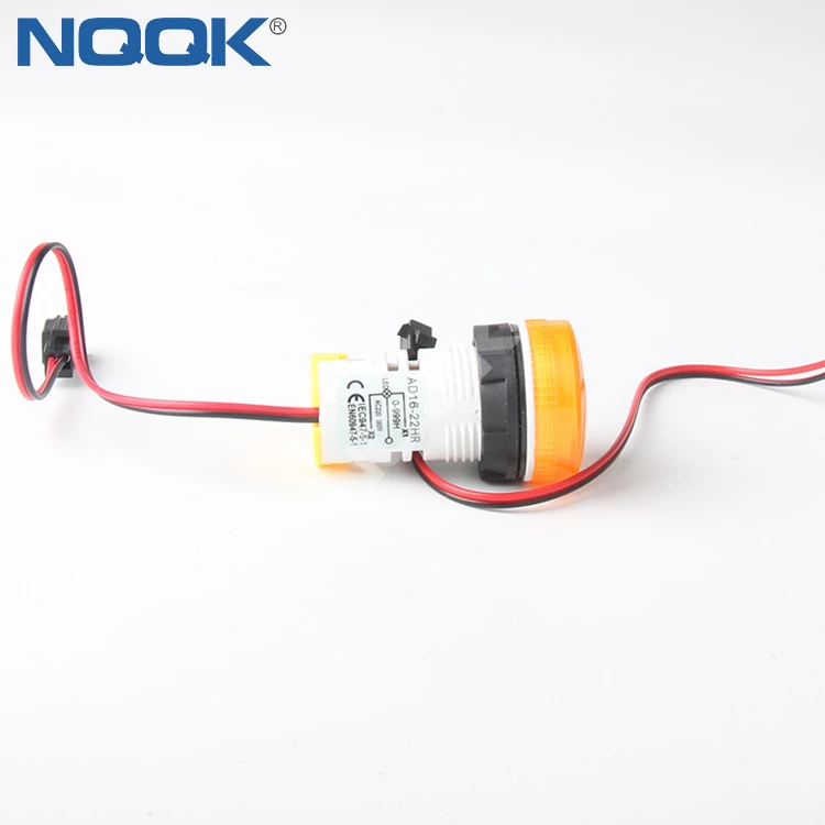 Double digital display round square current and voltage meter with transformer with LED indicator AC50 380V meter