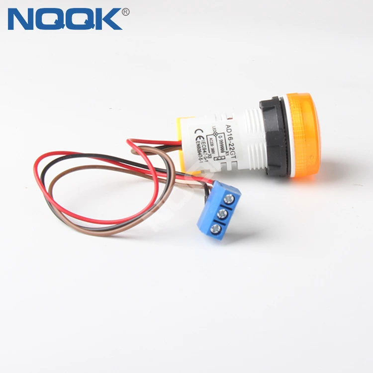 Double digital display round square current and voltage meter with transformer with LED indicator AC50 380V meter