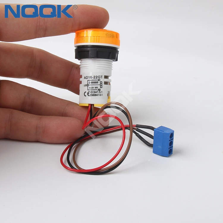 Double digital display round square current and voltage meter with transformer with LED indicator AC50 380V meter