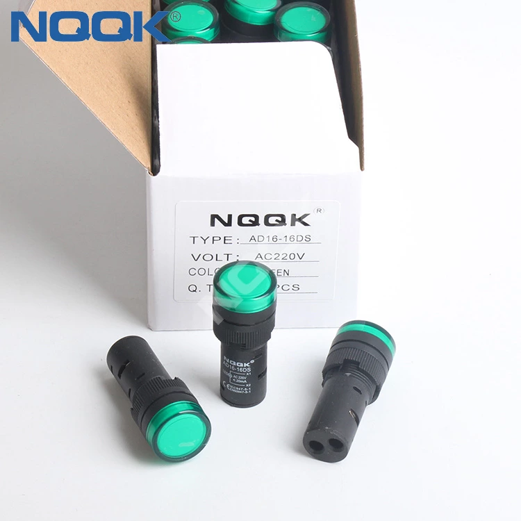 AD16-16DS 16mm 220V Green  LED Signal Indicator lighting lamp