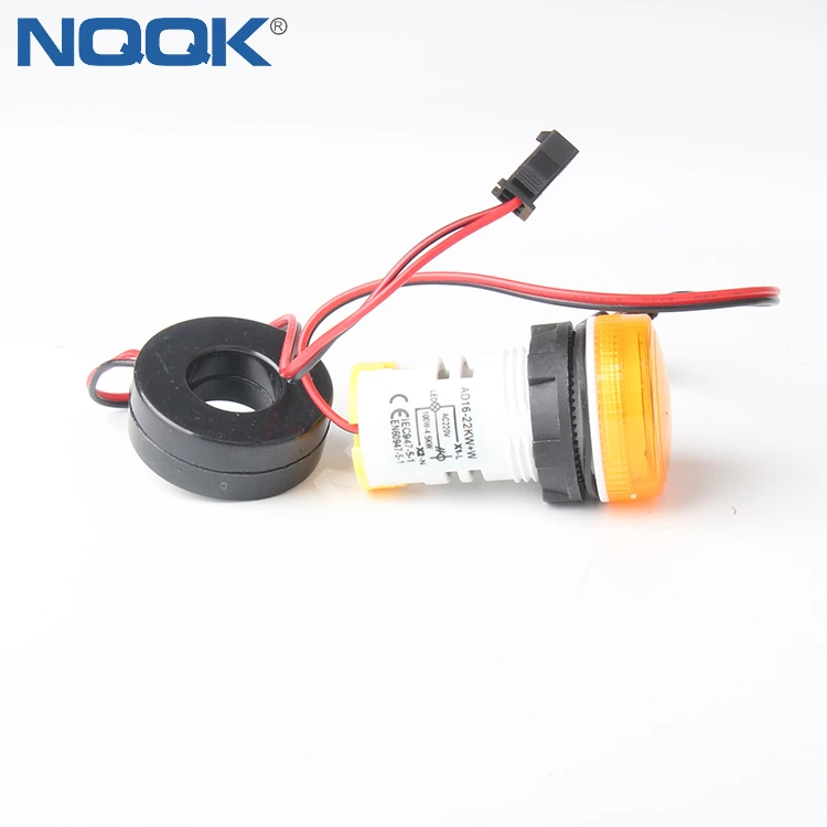 Double digital display round square current and voltage meter with transformer with LED indicator AC50 380V meter