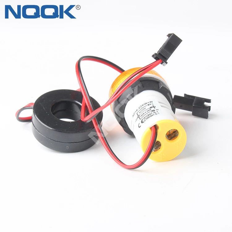 Double digital display round square current and voltage meter with transformer with LED indicator AC50 380V meter