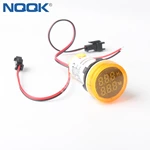 Double digital display round square current and voltage meter with transformer with LED indicator AC50 380V meter