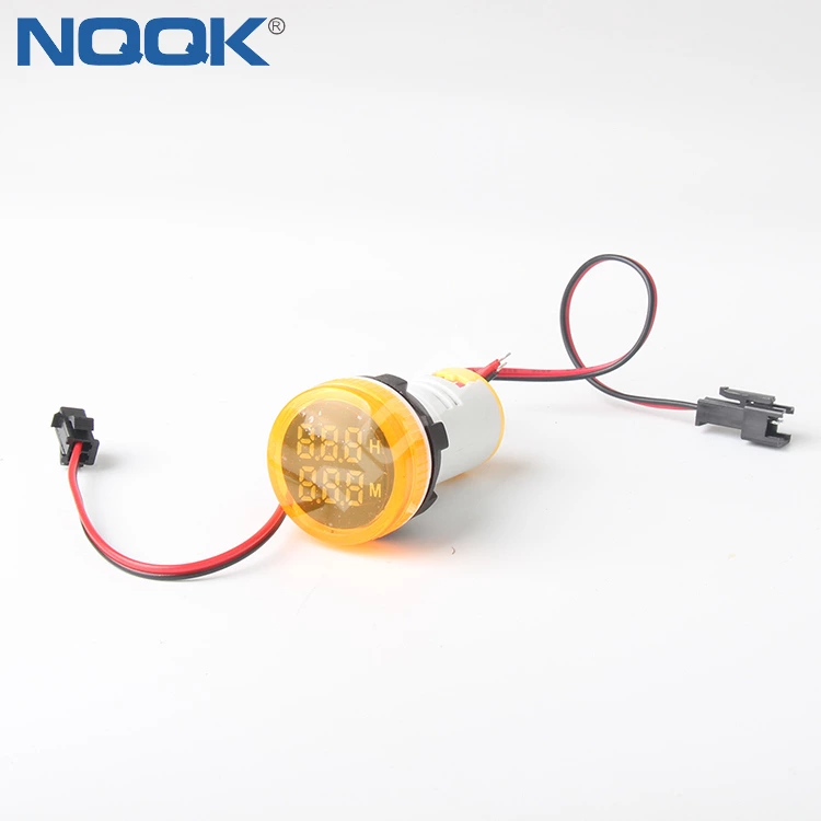 Double digital display round square current and voltage meter with transformer with LED indicator AC50 380V meter