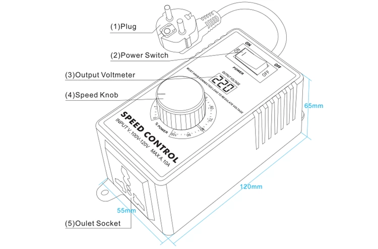 4000W Thyristor Electronic Voltage Regulator/Speed Controller/High Power Regulator