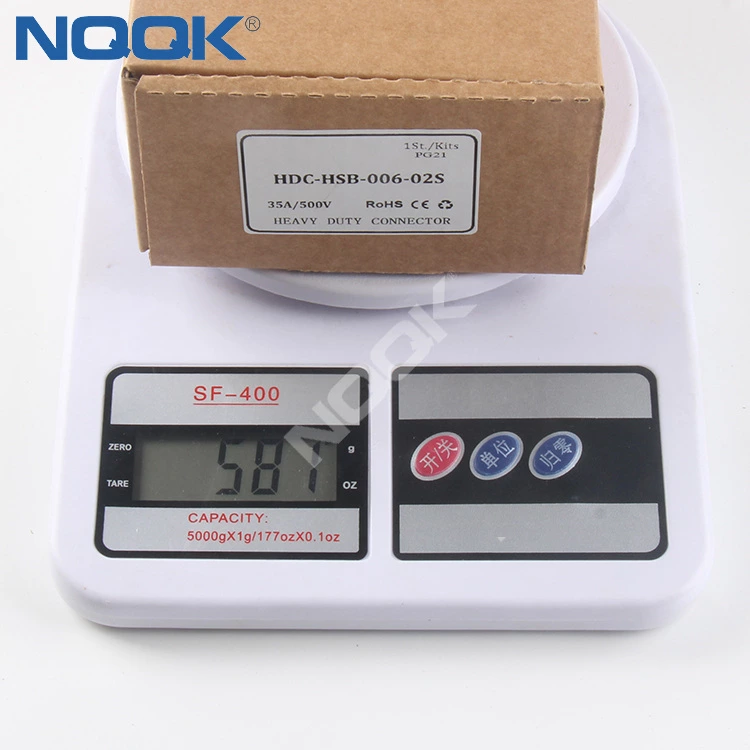 HDC-HSB-006-02S  Top entry HSB-006-M HSB-006-F H16B-TG H16B-AG  series   6 pin industrial rectangular waterproof plug heavy duty connector