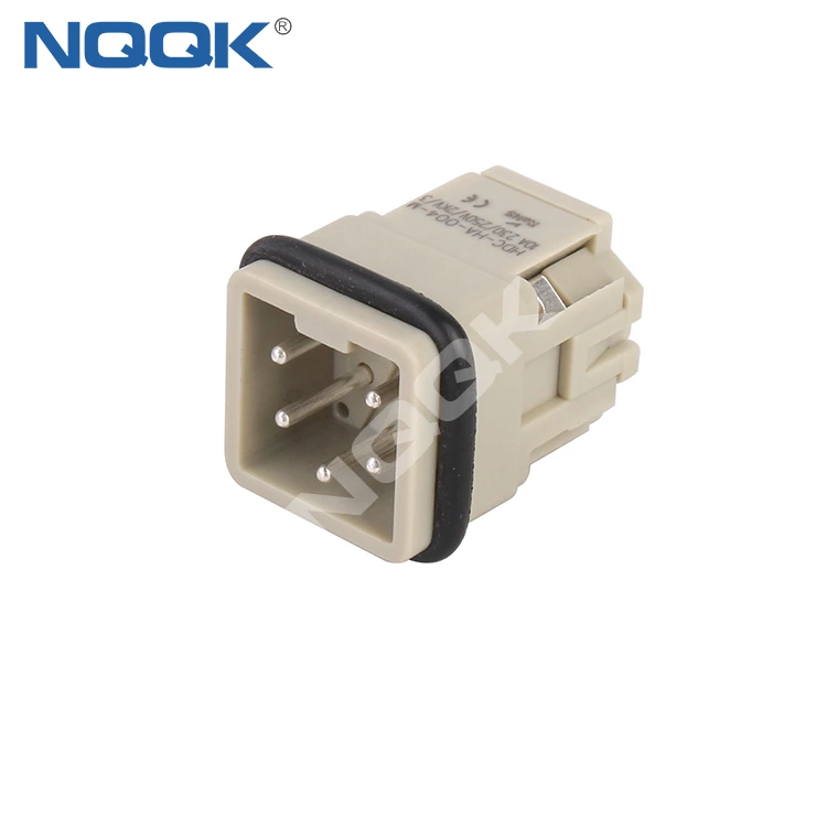 HA-004-M 4 pin Flame retardant male insert contacts heavy duty connector