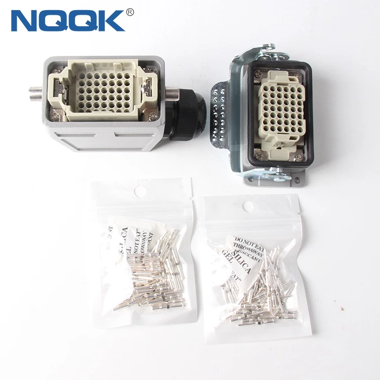 HDC-HDD-042-01D side entry HDD-042-M HDD-042-F H10B-TS  H10B-AG-LB  42 pins  Industrial Female Male Heavy Duty Connectors With Silver Plated Needle