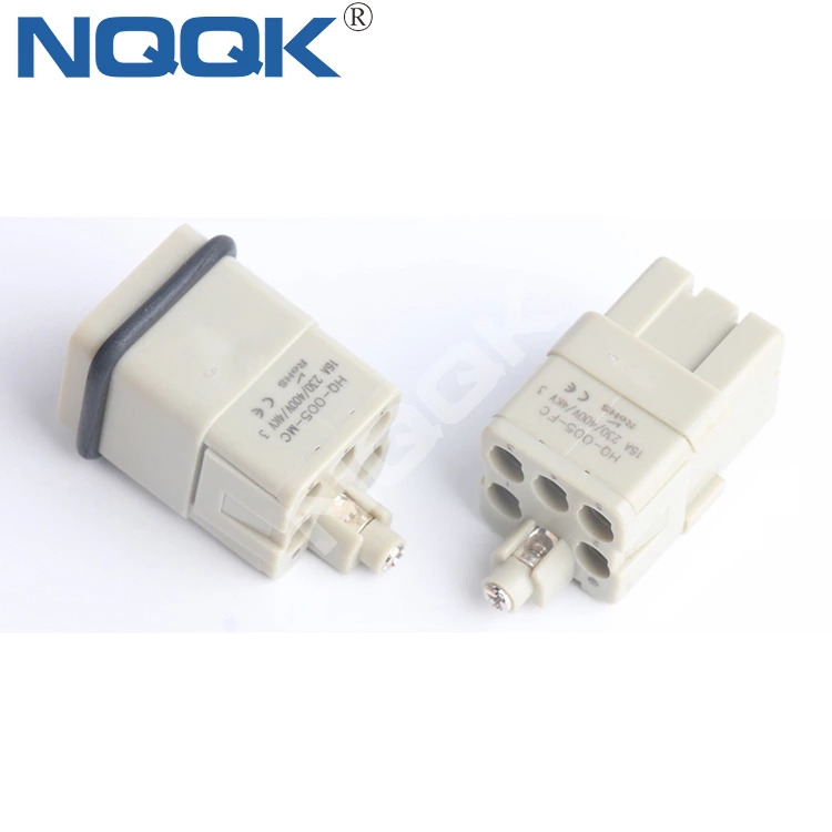 HQ-005-MC 16A 400V industrial 5 pin male female connector Heavy Duty Electrical Connectors