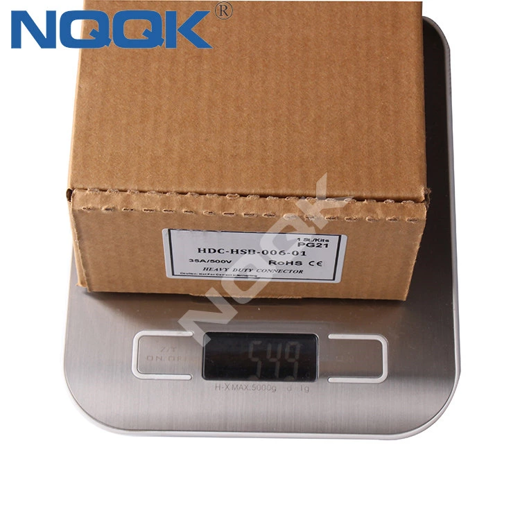 HDC-HSB-006-01S side entry HSB-006-M HSB-006-F H16B-TS H16B-AG series 35A 6 pin industrial rectangular waterproof plug heavy duty connector