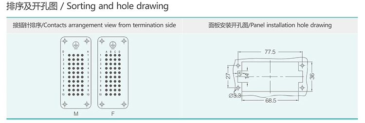 HD-040 40Pin Superelevation Crimp terminal Insert Heavy duty connector