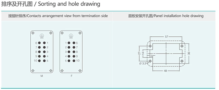 HE-010 10Pin Conventional Plug Heavy Duty Connector