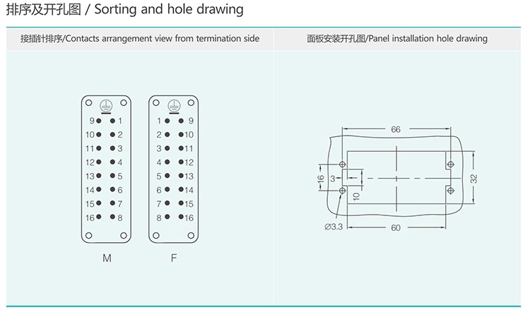 HA-016 16Pin Screw termina Small Insert Heavy duty connector
