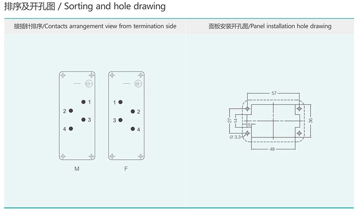 HSB-004 4Pin Big Current Type Insert Heavy duty connector