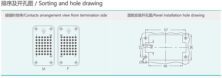 HDD-042 42Pin Superelevation Crimp terminal Insert Heavy duty connector